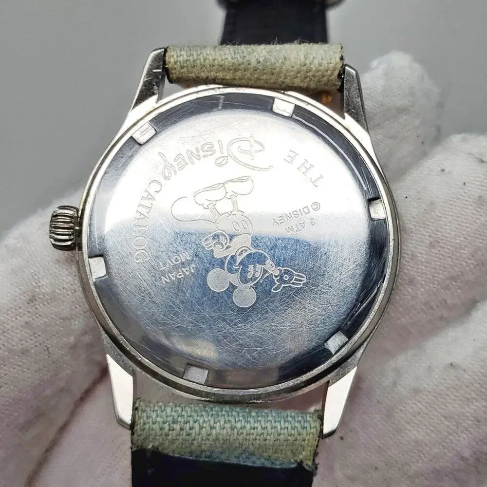 Disney Catalog Mickey Mouse Blue Sketch Art Watch
